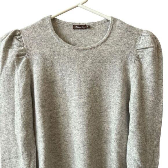 J MCLAUGHLIN WYNN CASHMERE SWEATER NWOT XS GRAY PUFF SLEEVE LUXURY MINIMALIST - Picture 3 of 12